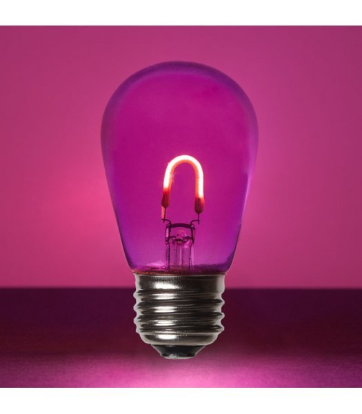 CL75735 E26 Base S14 Purple Glass LED Filament Bulbs PACK OF 5